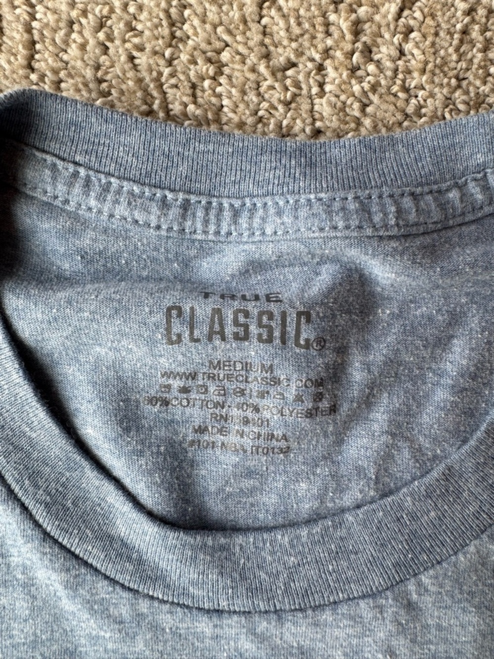 3 True Classic Crew Neck T-Shirts - Picture 2 of 3